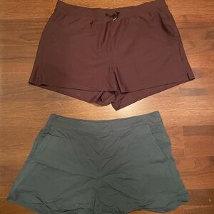 Women’s Casual Drawstring Shorts - Brown and Teal